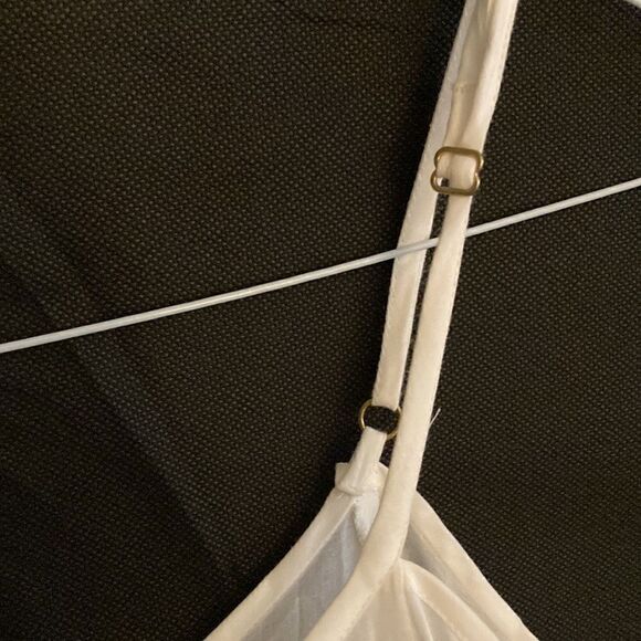 Taj By Sabrina Crippa Coverup Dress in White Cotton with Orange Embroidery. - Picture 4 of 8